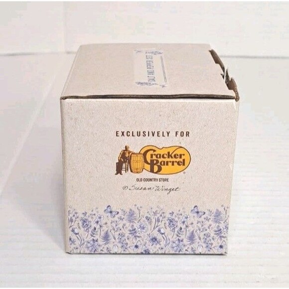 CRACKER BARREL Butterfly Salt & Pepper Set Rare 3" Susan Winget Blue White NEW - Picture 6 of 6